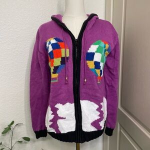 Vibrant Purple Patchwork Cardigan
